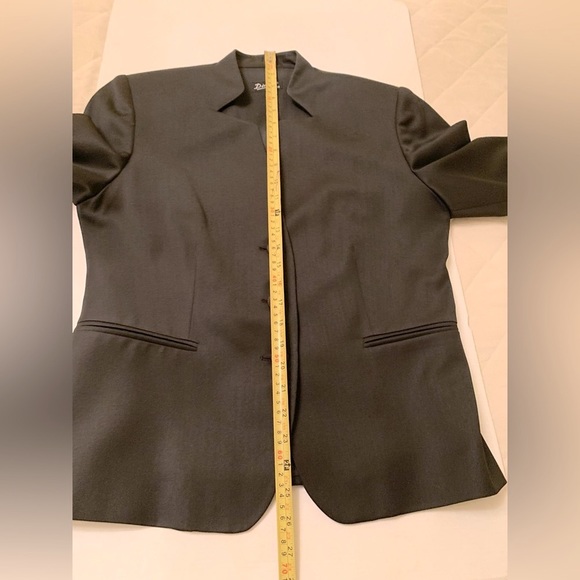 Soft and shiny fine wool blend blazer jacket & straight pants 2 Pc suit US 12 - Picture 15 of 16